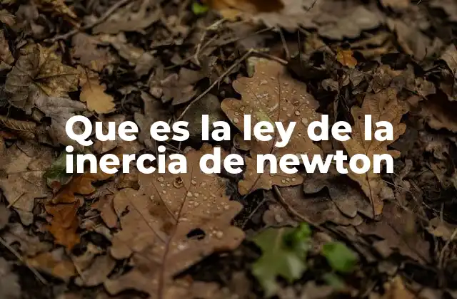 Que es la Ley de la Inercia de Newton