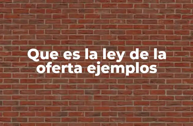 Que es la Ley de la Oferta Ejemplos