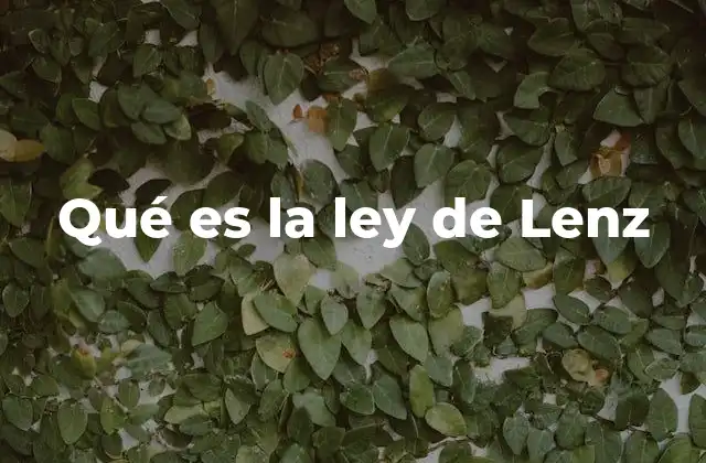 Qué es la Ley de Lenz