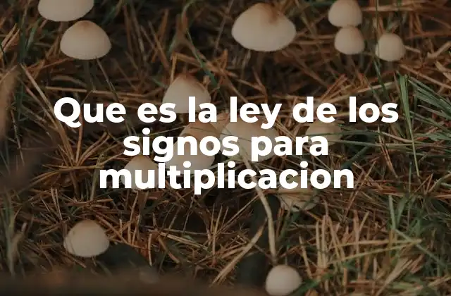Que es la Ley de los Signos para Multiplicacion