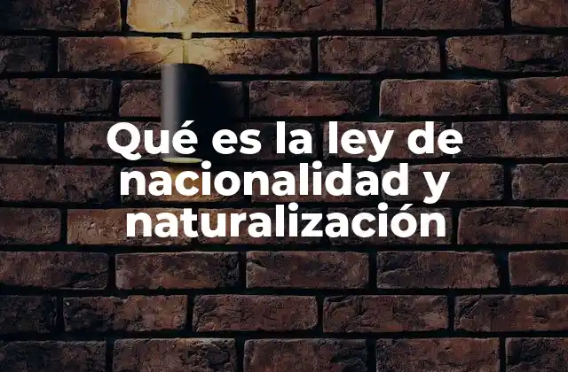 Qué es la Ley de Nacionalidad y Naturalización