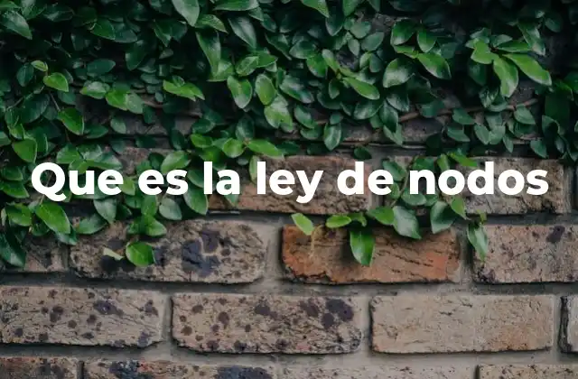 Que es la Ley de Nodos