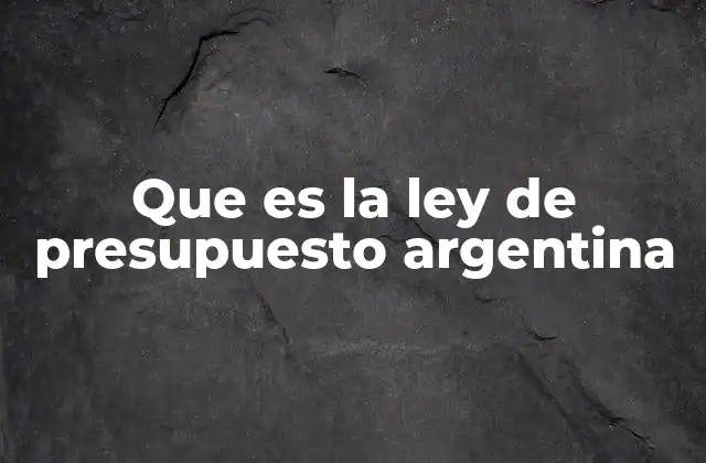 La importancia del marco legal del presupuesto en Argentina