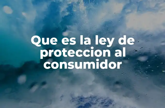 Que es la Ley de Proteccion Al Consumidor