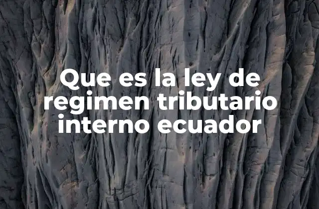 Características del régimen tributario interno ecuatoriano