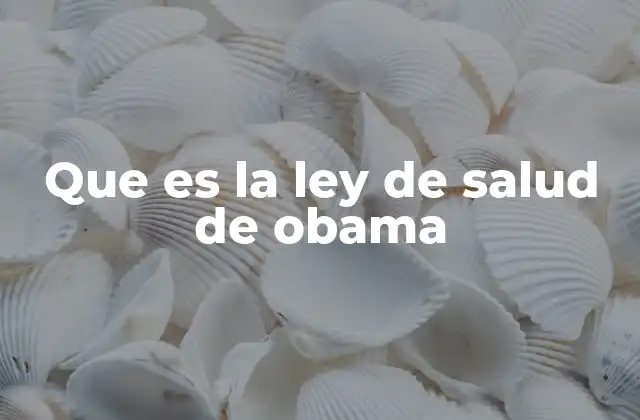 Que es la Ley de Salud de Obama
