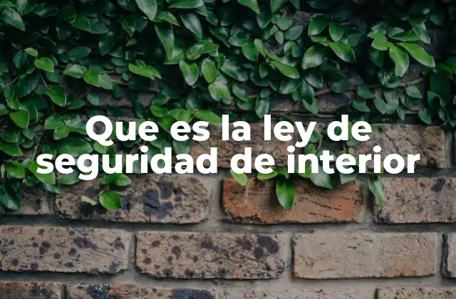 Que es la Ley de Seguridad de Interior