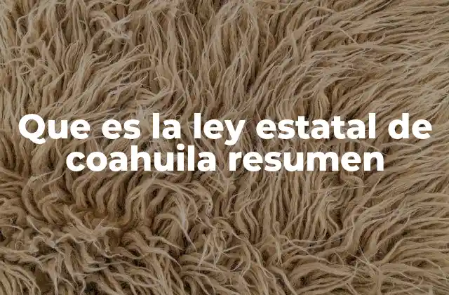 El marco legal de Coahuila y su importancia