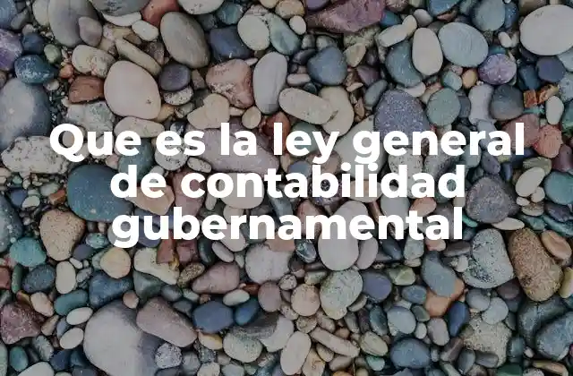 Que es la Ley General de Contabilidad Gubernamental