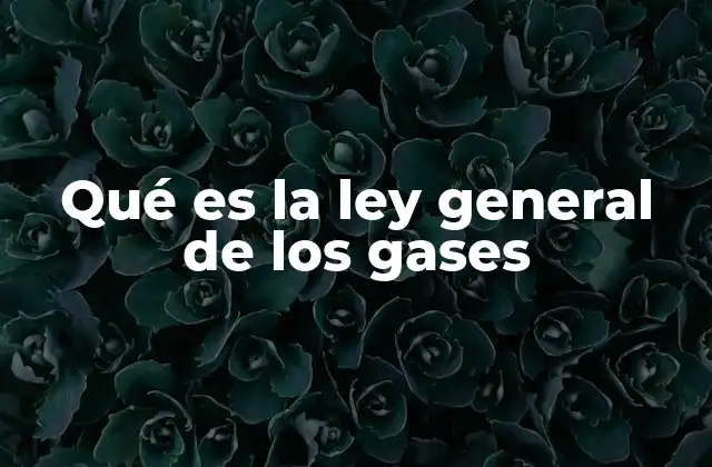 Qué es la Ley General de los Gases