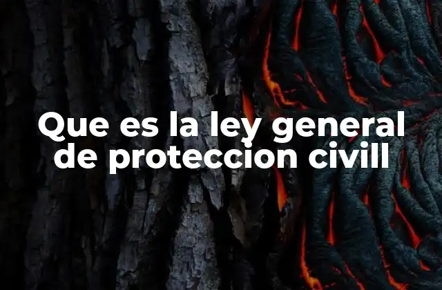 Que es la Ley General de Proteccion Civill