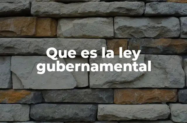 Que es la Ley Gubernamental 2 El rol de las leyes gubernamentales en el sistema legal