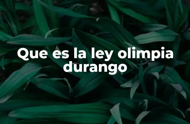 Que es la Ley Olimpia Durango