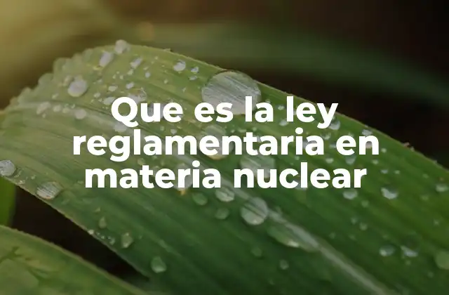 Que es la Ley Reglamentaria en Materia Nuclear