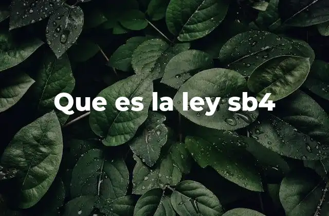 Que es la Ley Sb4