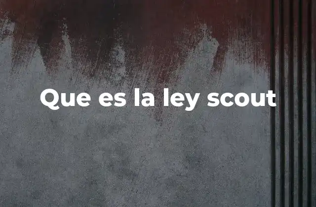 Que es la Ley Scout