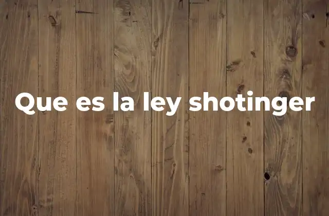 Que es la Ley Shotinger