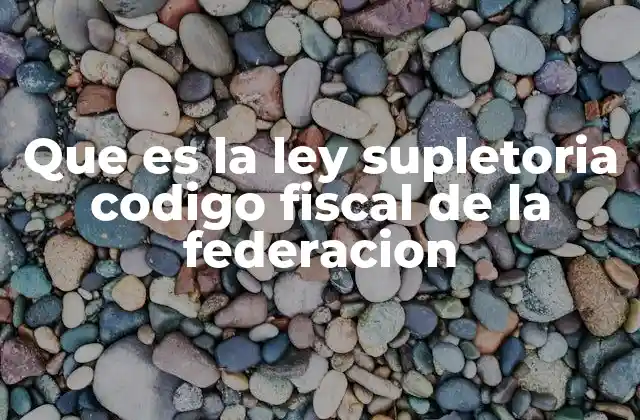 Que es la Ley Supletoria Codigo Fiscal de la Federacion