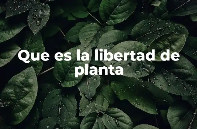 Que es la Libertad de Planta