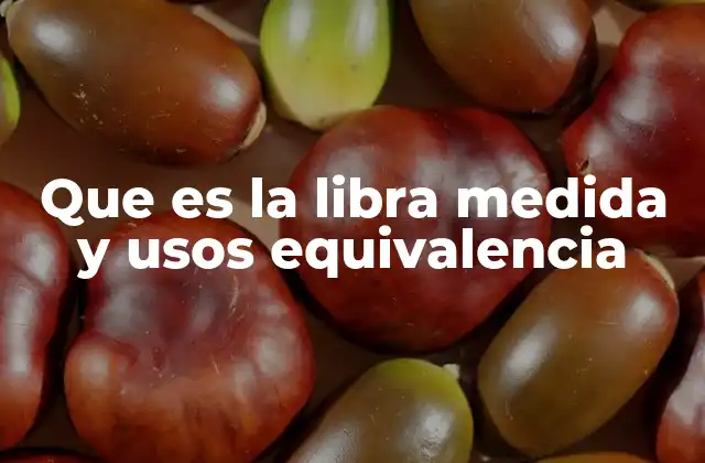 Que es la Libra Medida y Usos Equivalencia