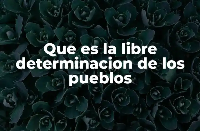 Que es la Libre Determinacion de los Pueblos