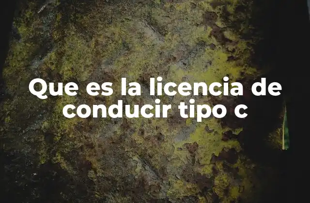 Que es la Licencia de Conducir Tipo C
