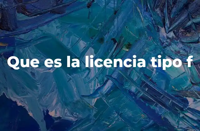 Que es la Licencia Tipo F