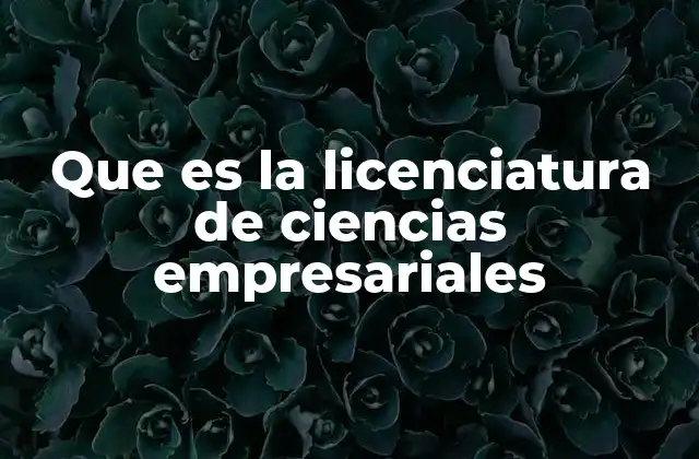 Que es la Licenciatura de Ciencias Empresariales