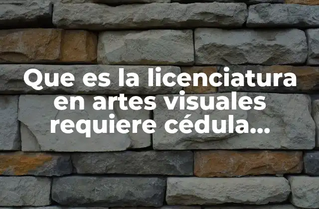 Que es la Licenciatura en Artes Visuales Requiere Cédula Profesional