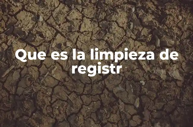 Que es la Limpieza de Registr