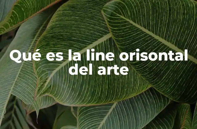 Qué es la Line Orisontal Del Arte