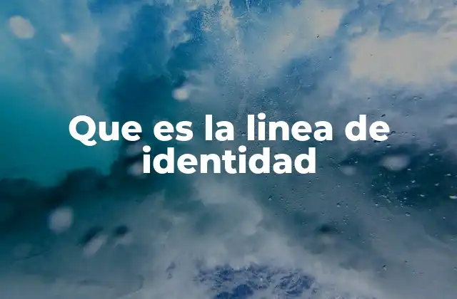 Que es la Linea de Identidad