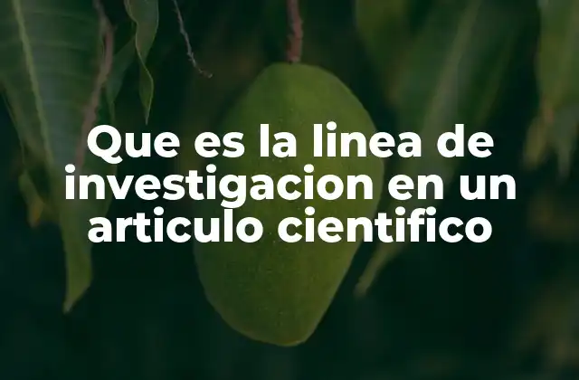El rol central de una línea de investigación en la estructura de un artículo