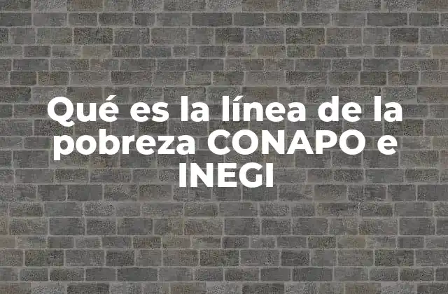 Qué es la Línea de la Pobreza Conapo e Inegi