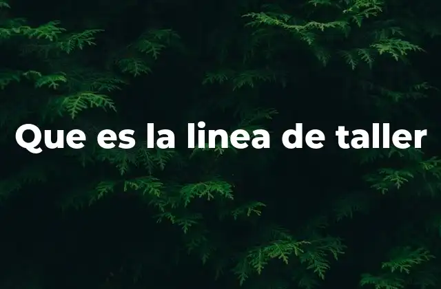 Que es la Linea de Taller