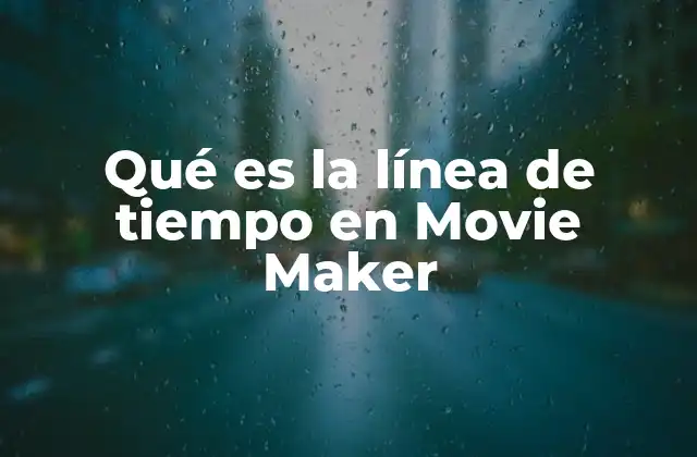 Qué es la Línea de Tiempo en Movie Maker
