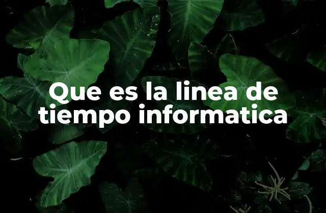 Que es la Linea de Tiempo Informatica 2 La evolución de la tecnología a través de su cronología