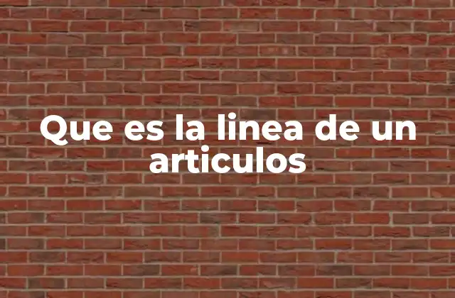 Que es la Linea de un Articulos
