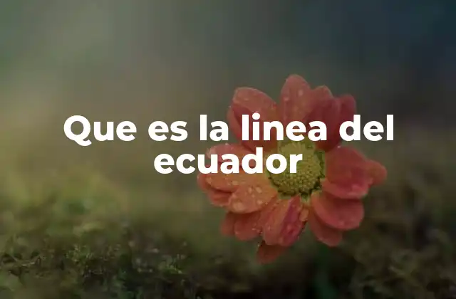 Que es la Linea Del Ecuador