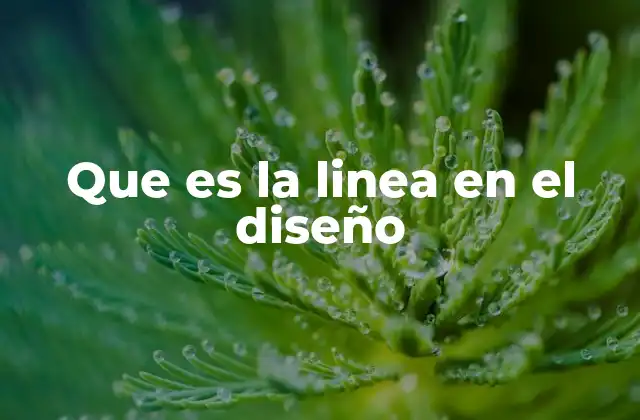 Que es la Linea en el Diseño