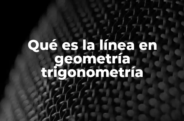 Qué es la Línea en Geometría Trigonometría