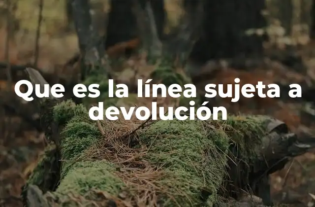 Que es la Línea Sujeta a Devolución