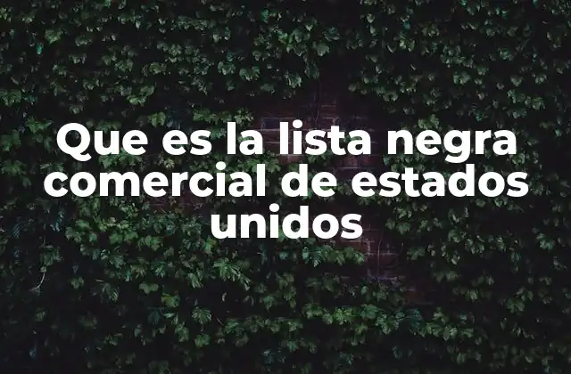 Que es la Lista Negra Comercial de Estados Unidos 2 El papel del gobierno estadounidense en la gestión de la lista negra