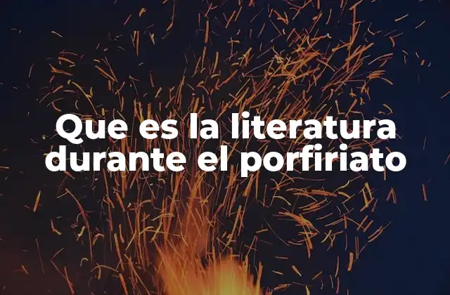 Que es la Literatura durante el Porfiriato