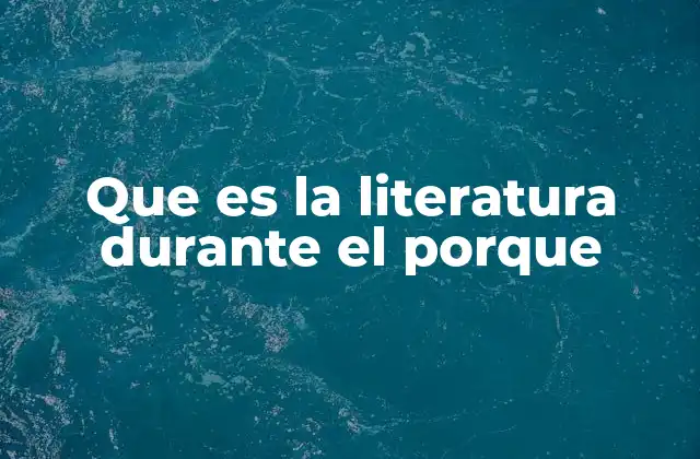 Que es la Literatura durante el Porque