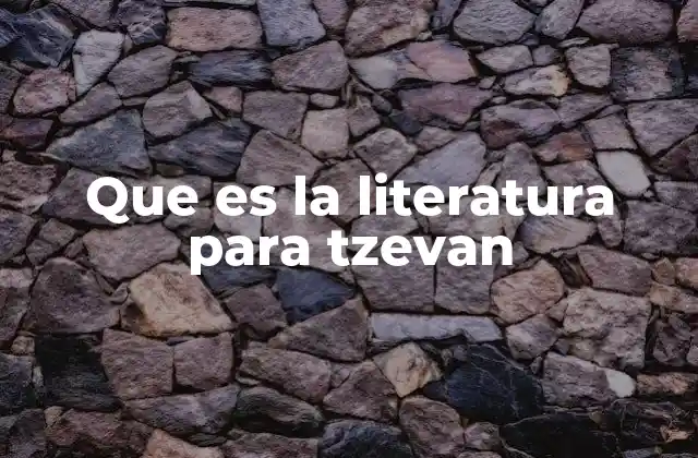 Que es la Literatura para Tzevan