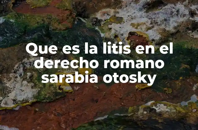 Que es la Litis en el Derecho Romano Sarabia Otosky
