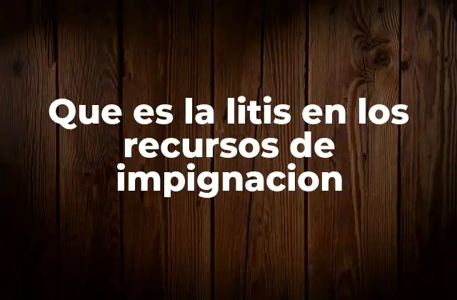 Que es la Litis en los Recursos de Impignacion