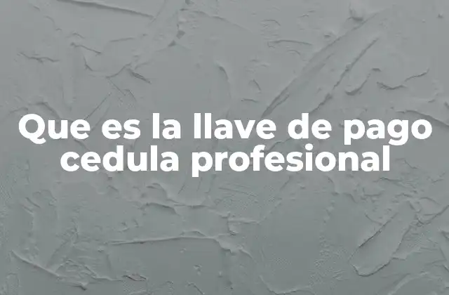 Que es la Llave de Pago Cedula Profesional