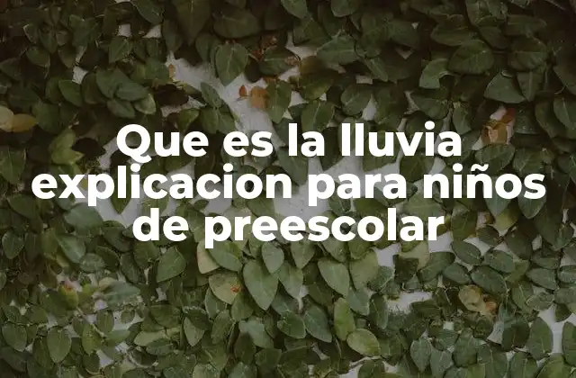 Que es la Lluvia Explicacion para Niños de Preescolar